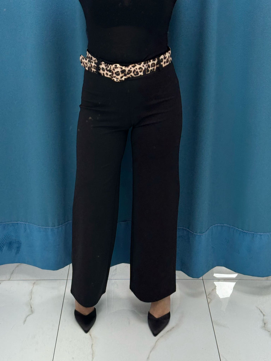Pantalone a palazzo con cintura 5386
