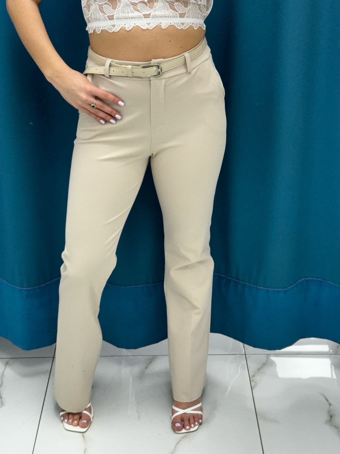 Pantalone slim fit beige 51134