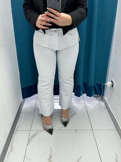 Jeans con risvolto bianco 13192