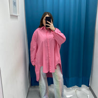 Camicia oversize con brillantini 18039
