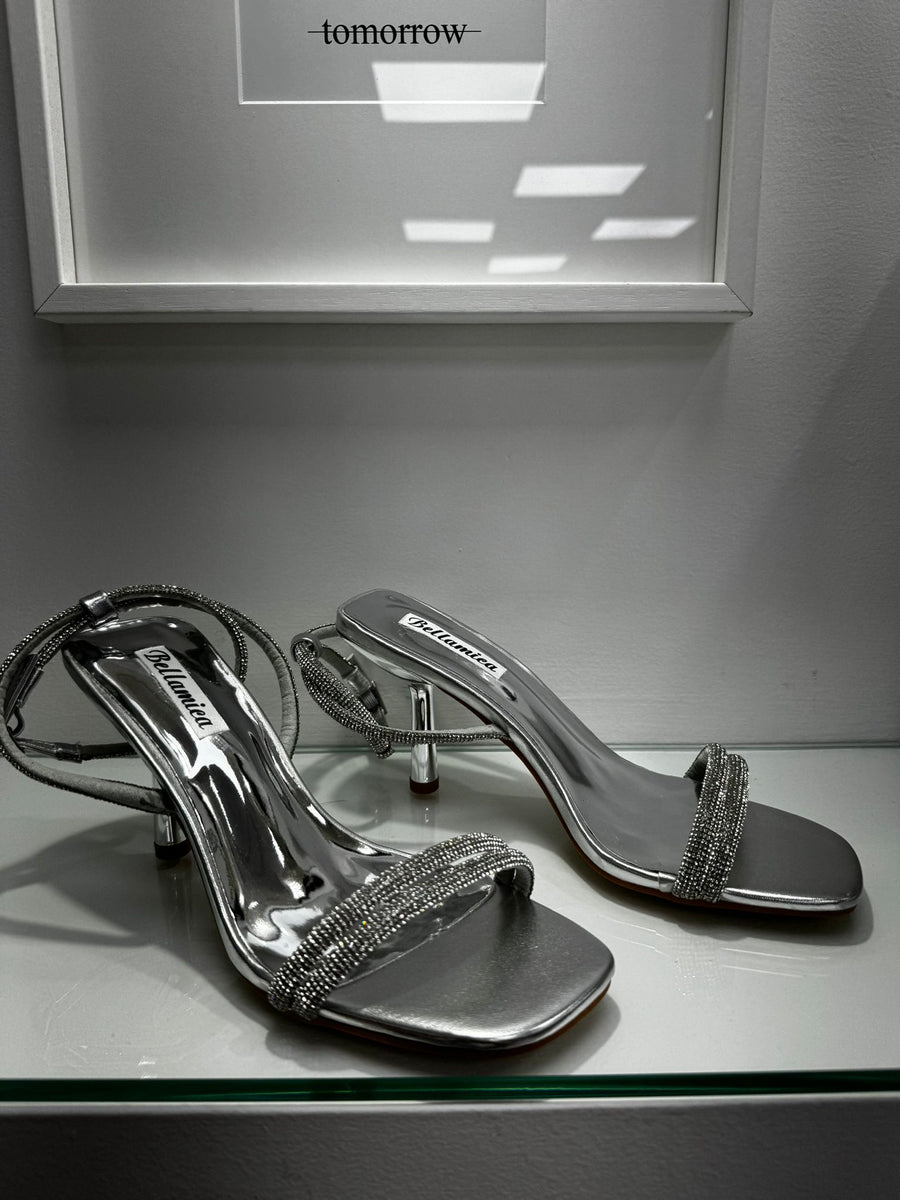 Sandali argento con strass 2552