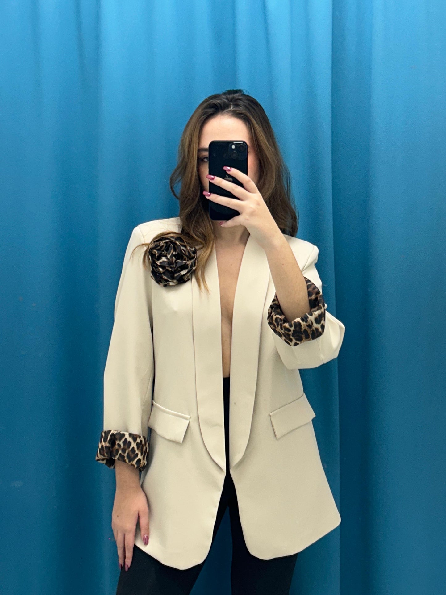 Blazer con dettagli animalier 8397