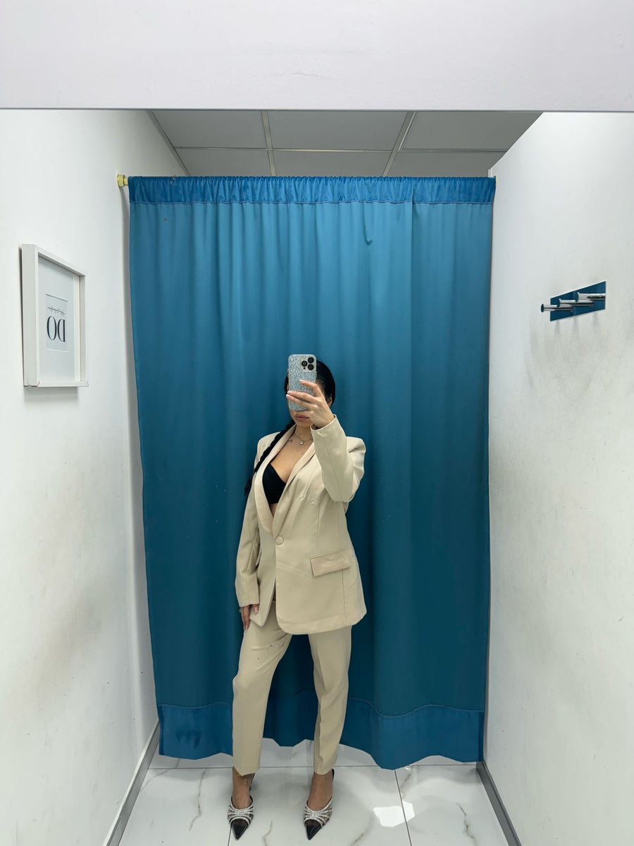 Tailleur giacca e pantalone beige 85613