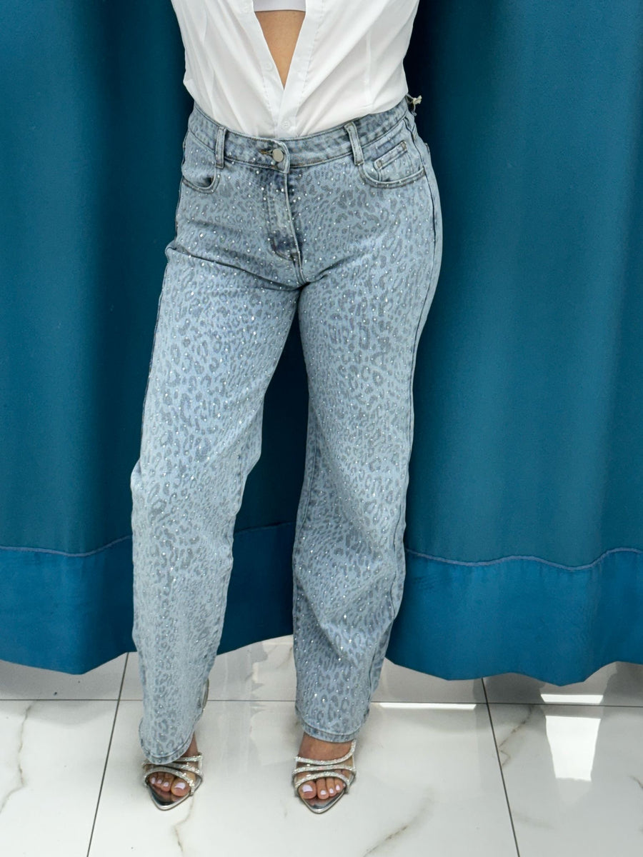 Jeans leopardato denim 7219
