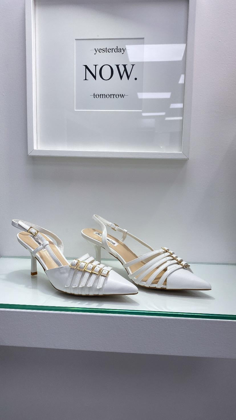 Décolleté fibbie bianco 2768