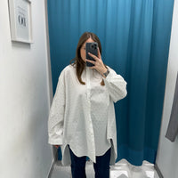 Camicia oversize con brillantini 18039
