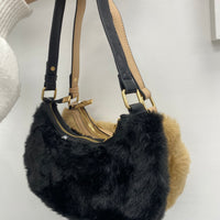 Borsa baguette in ecopelliccia