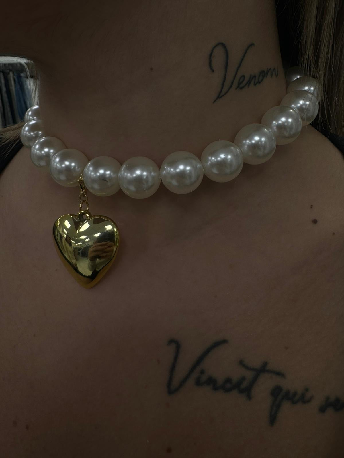 Collana perla con cuore