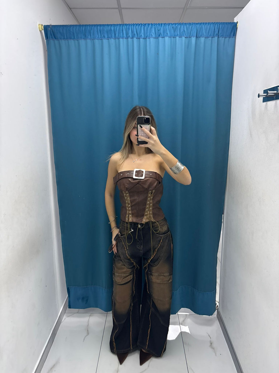 Jeans “Cognac Knee Patch” 93068