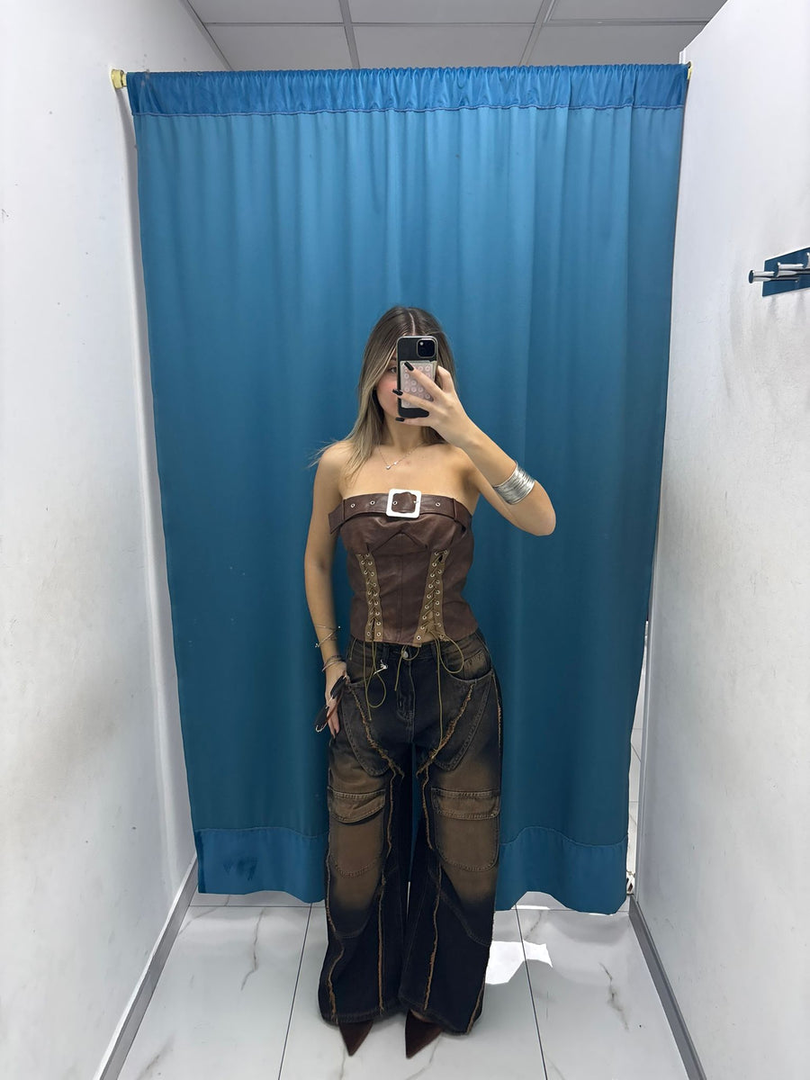 Jeans “Cognac Knee Patch” 93068