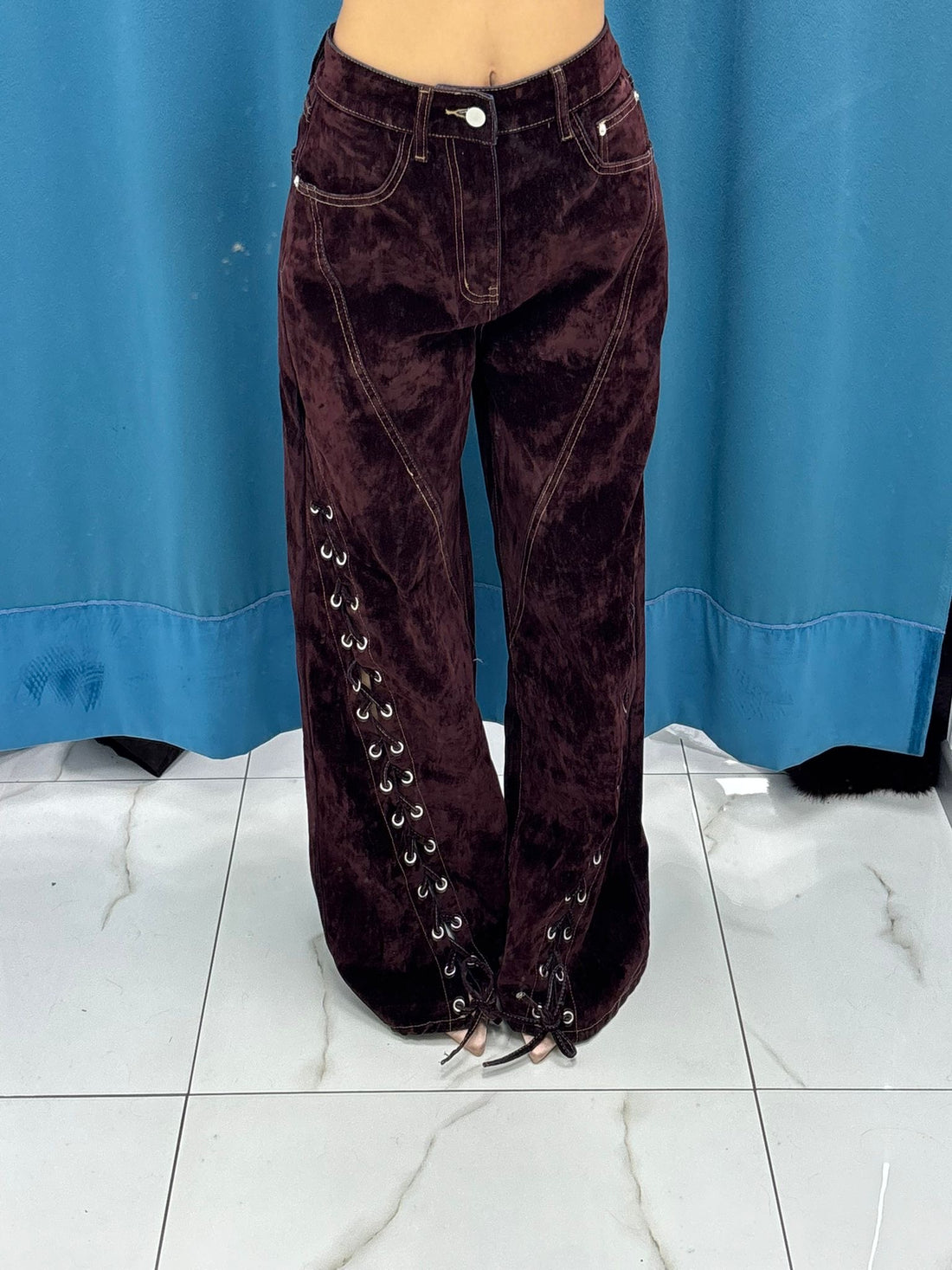 Velvet Lace Pants - 6633