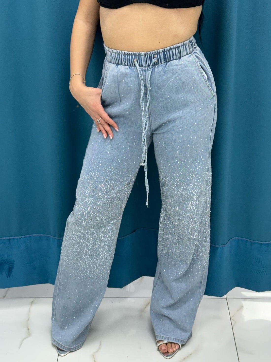 Jeans con strass 1028