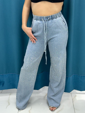 Jeans con strass 1028