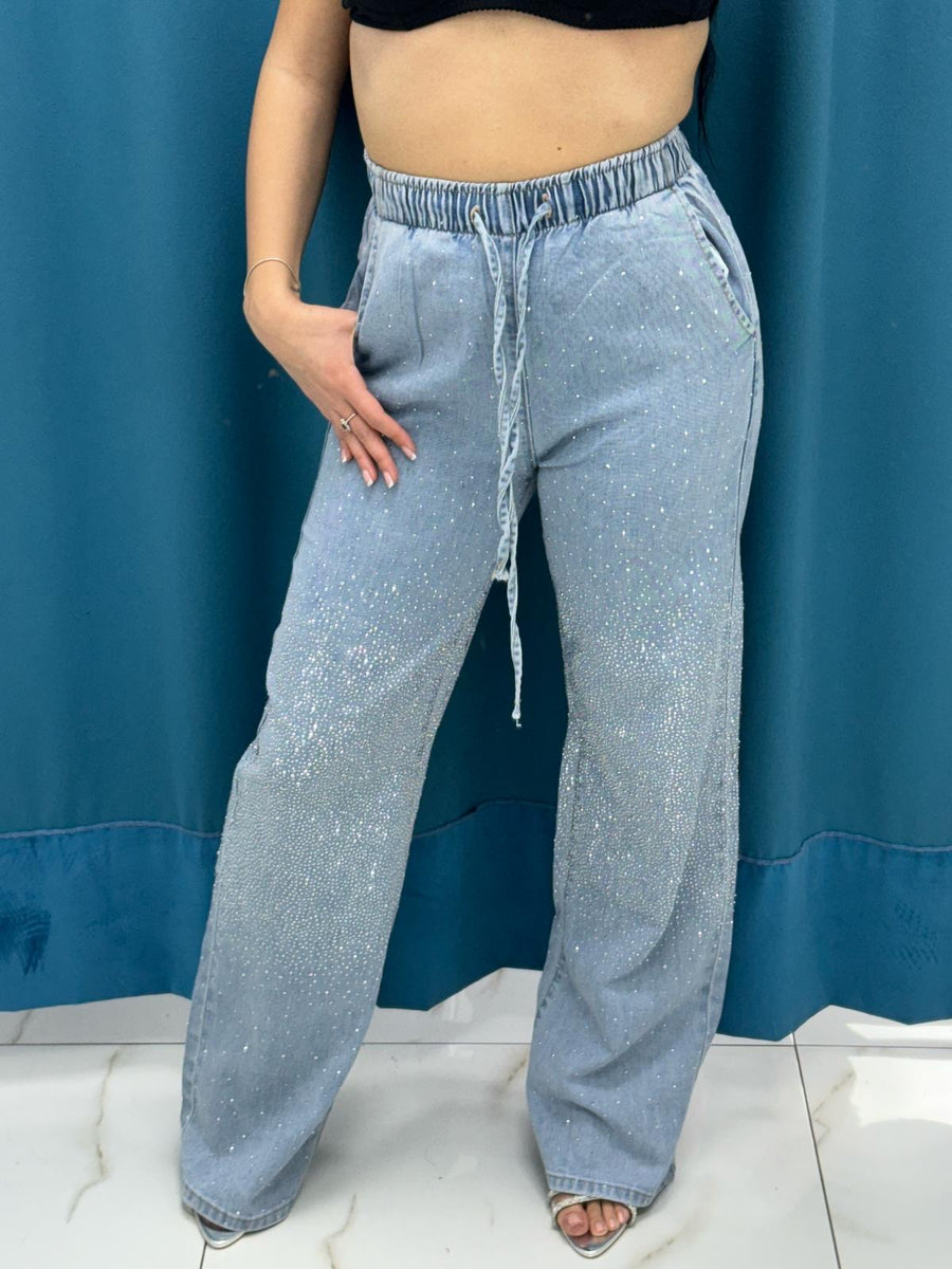 Jeans con strass 1028
