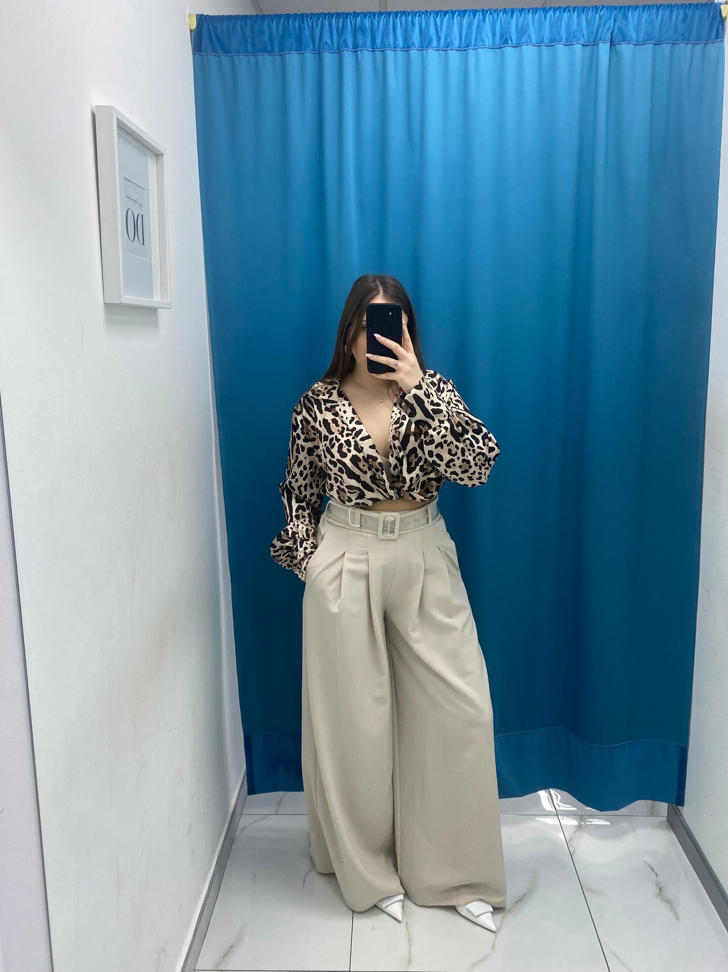 Pantalone wide leg con cintura 18065