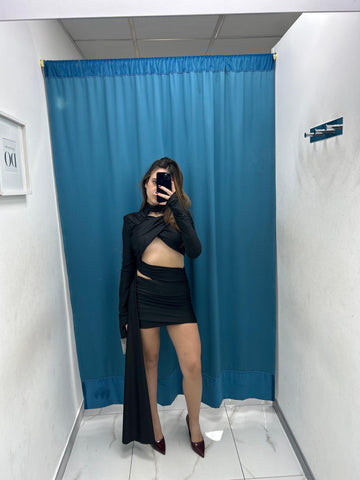 Vestito cut out con brillantini 25944