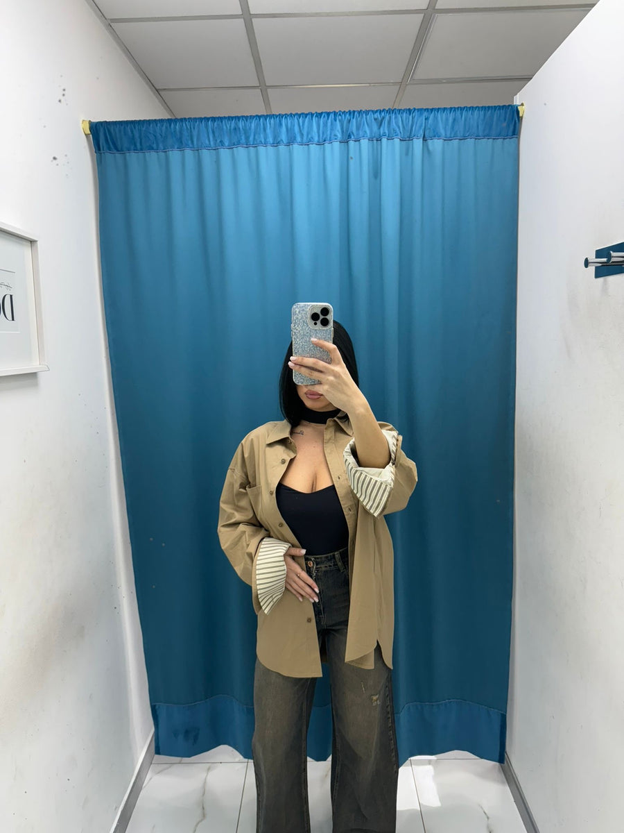 Giacca oversize beige Lumina 24091