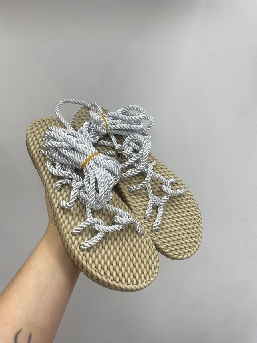 Sandali corda bianco