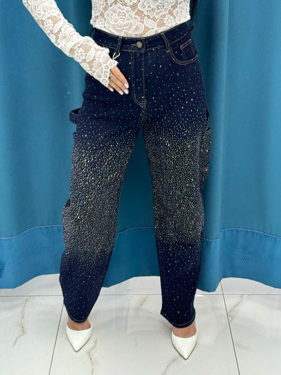 Jeans balloon con brillantini 1279