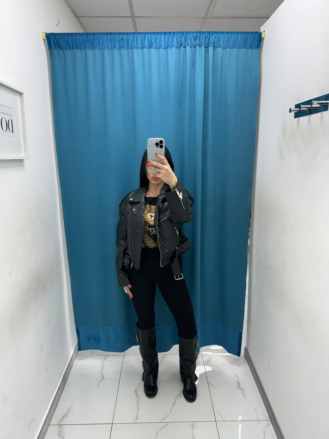 Giacca Biker nero 7073
