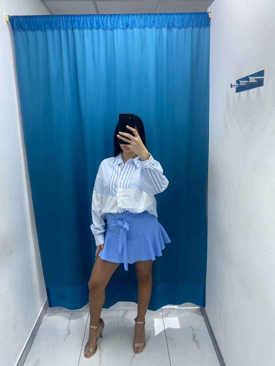 Gonna plissettata celeste 9022