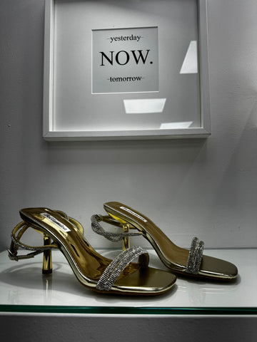 Sandali oro con strass 2252