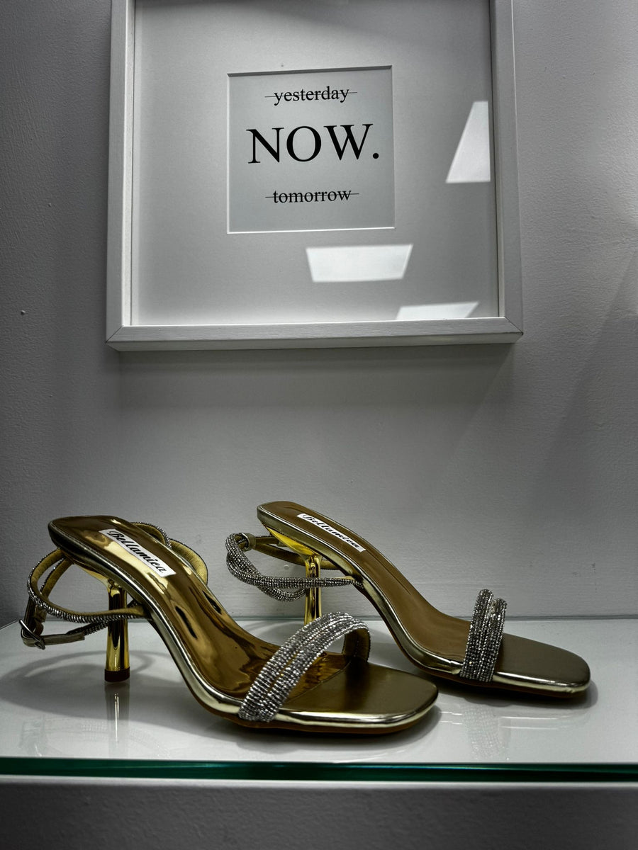 Sandali oro con strass 2252