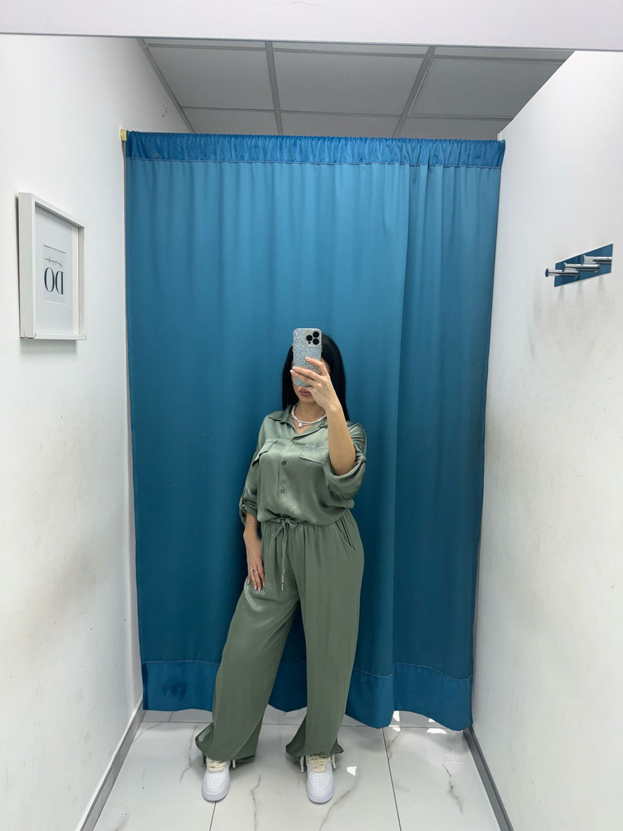 Pantalone palazzo satin 24205