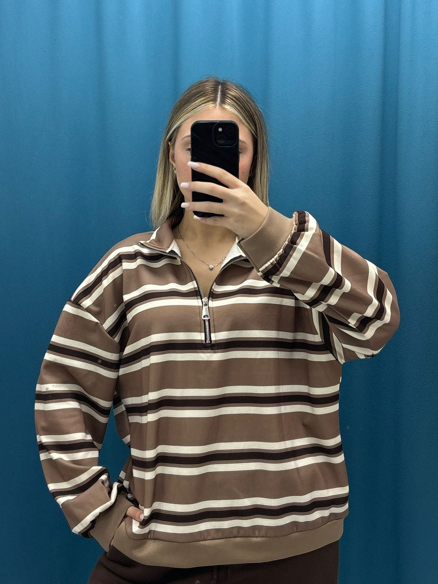 Striped Breeze Zip Knit - 6086