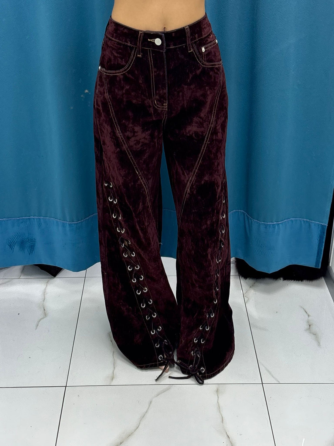 Velvet Lace Pants - 6633
