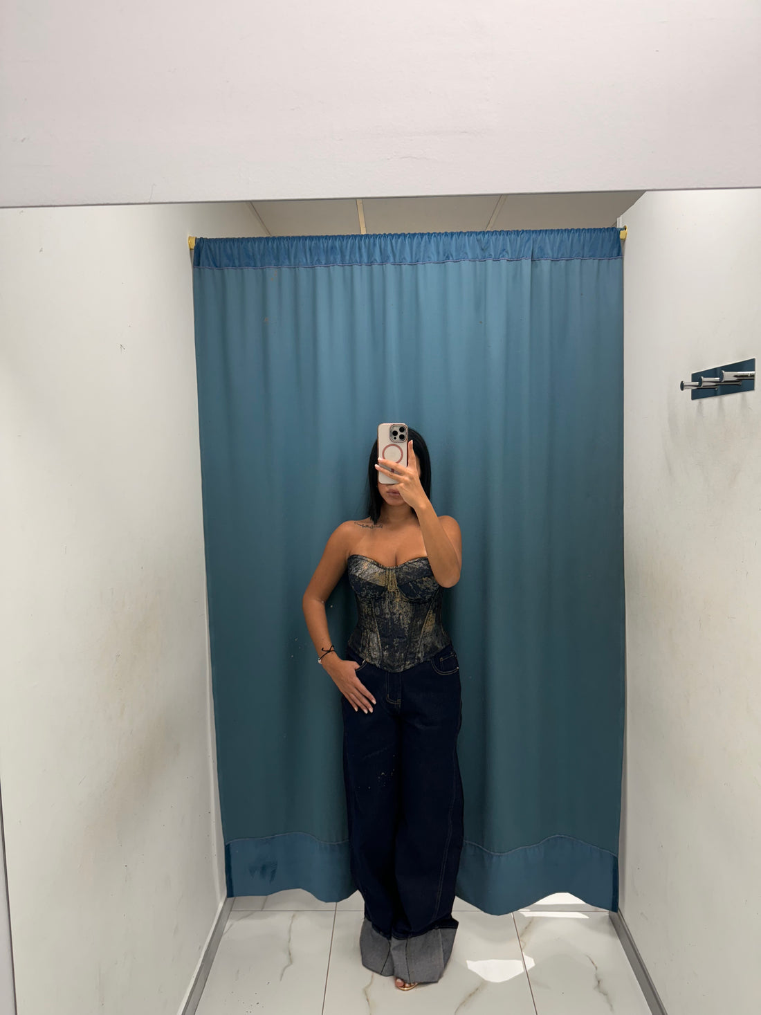 Denim Palazzo con Fondo Risvoltato-F31