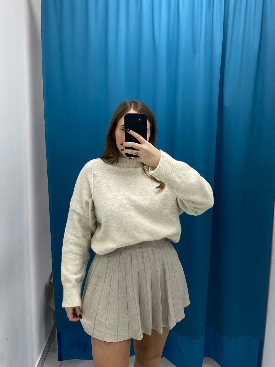 Gonna plissettata in lana 8040