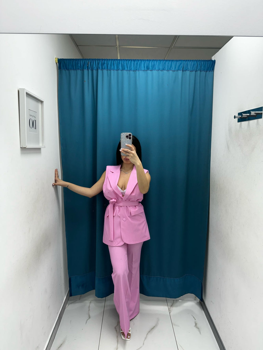 Tailleur gilet e pantalone rosa 6313