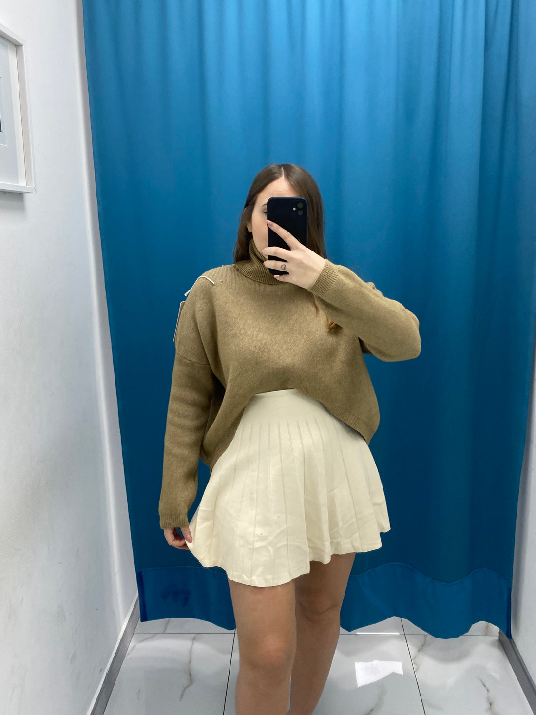 Gonna plissettata in lana 8040