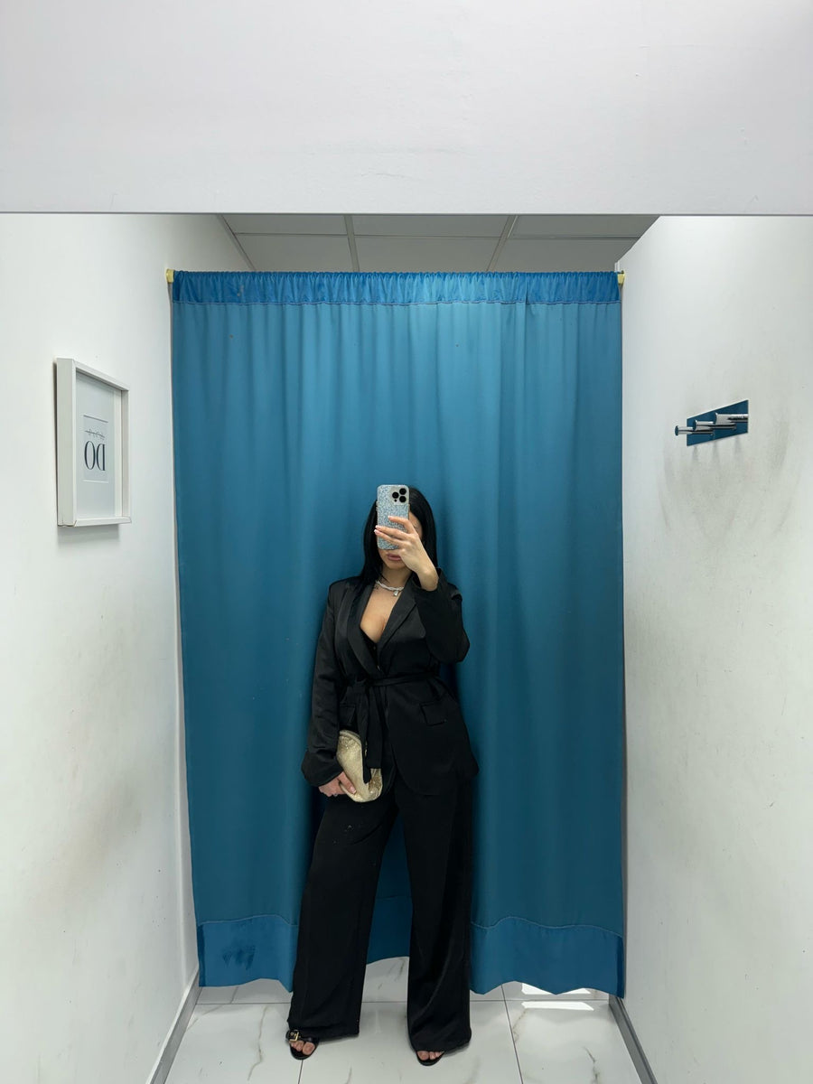 Tailleur satin nero 30906