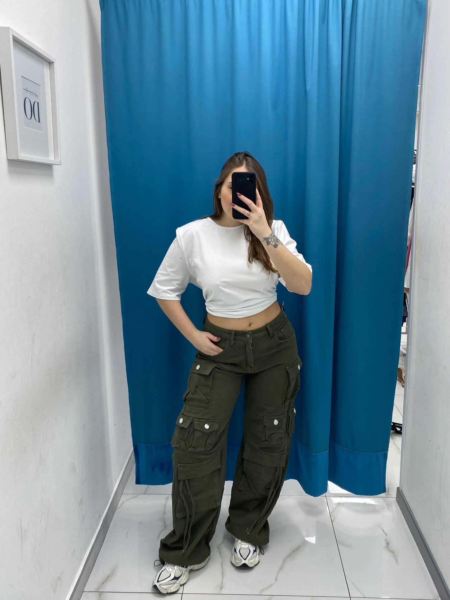 Jeans cargo verde 669