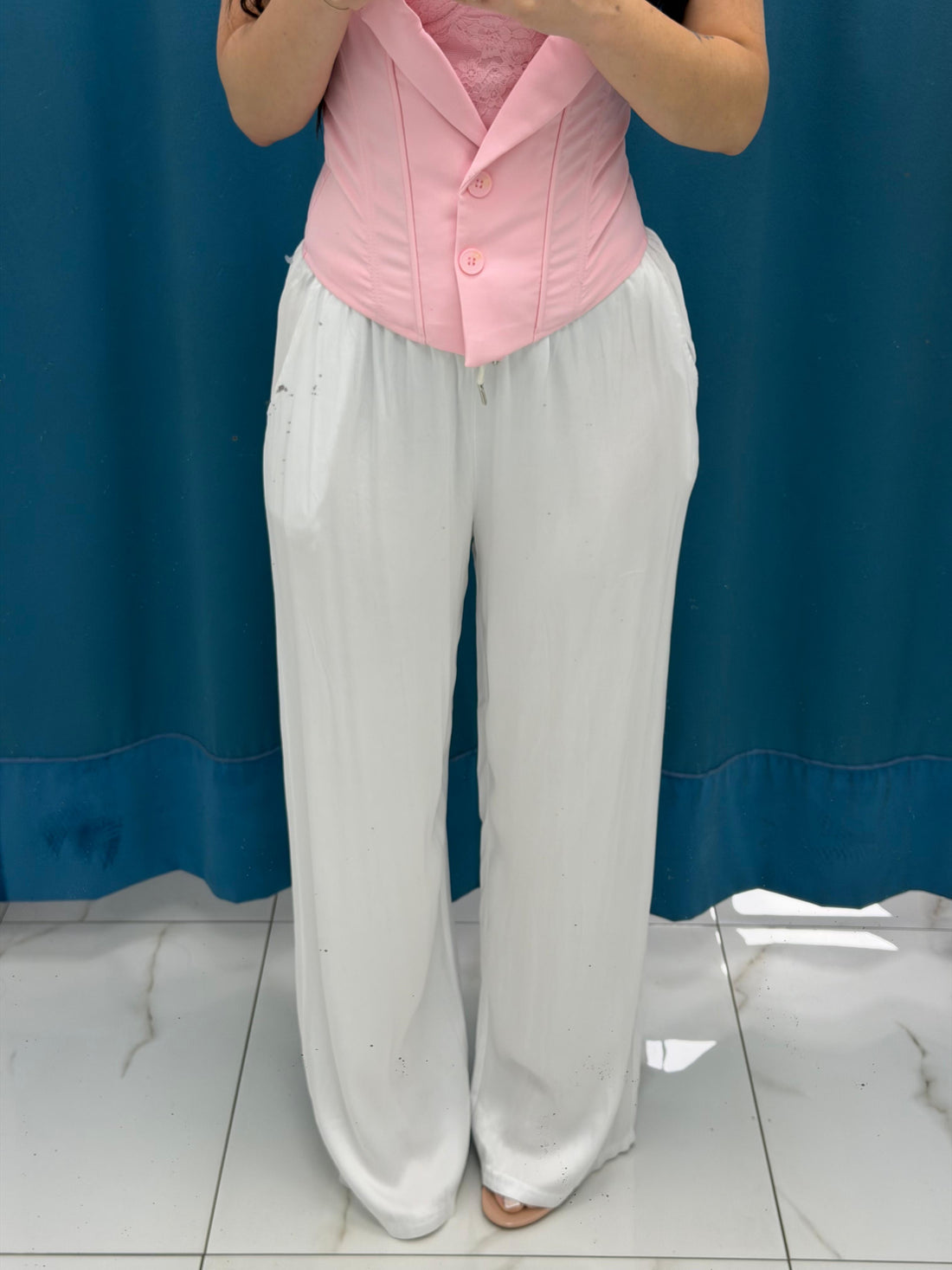 Pantalone palazzo satin 24205
