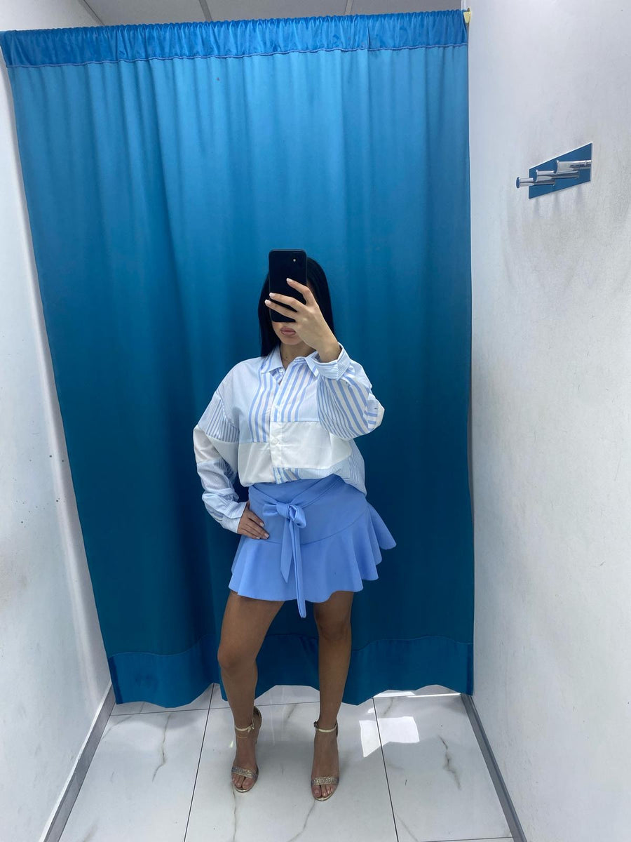 Gonna plissettata celeste 9022