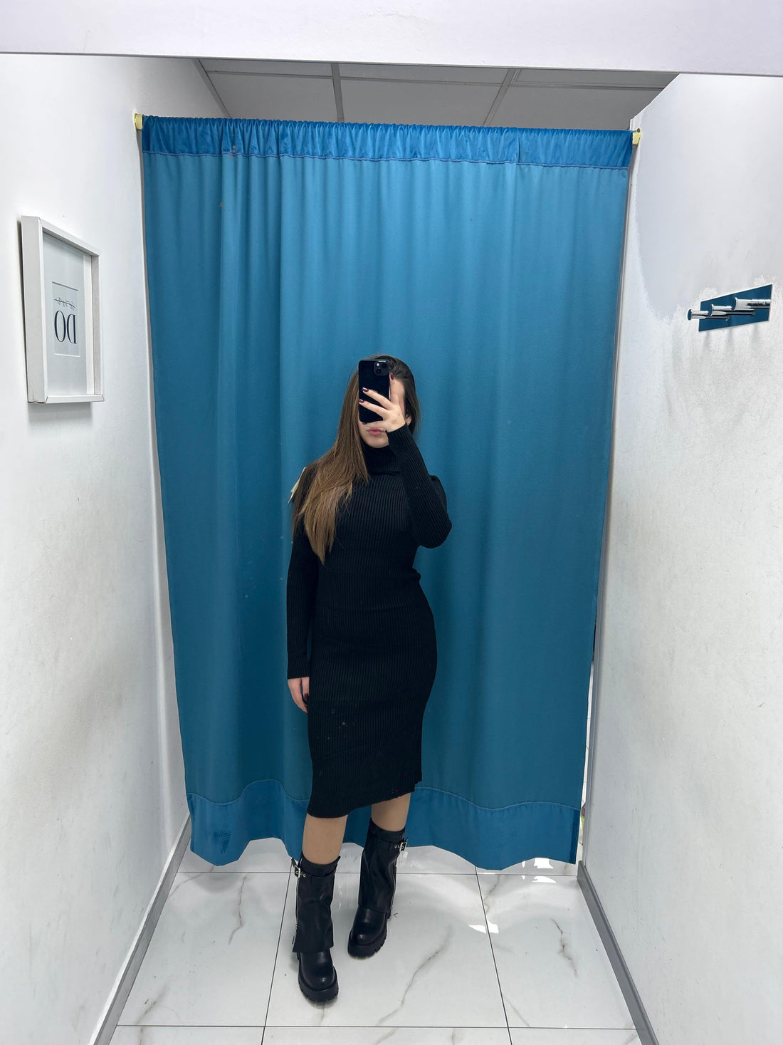 Vestito a costine con collo 55742