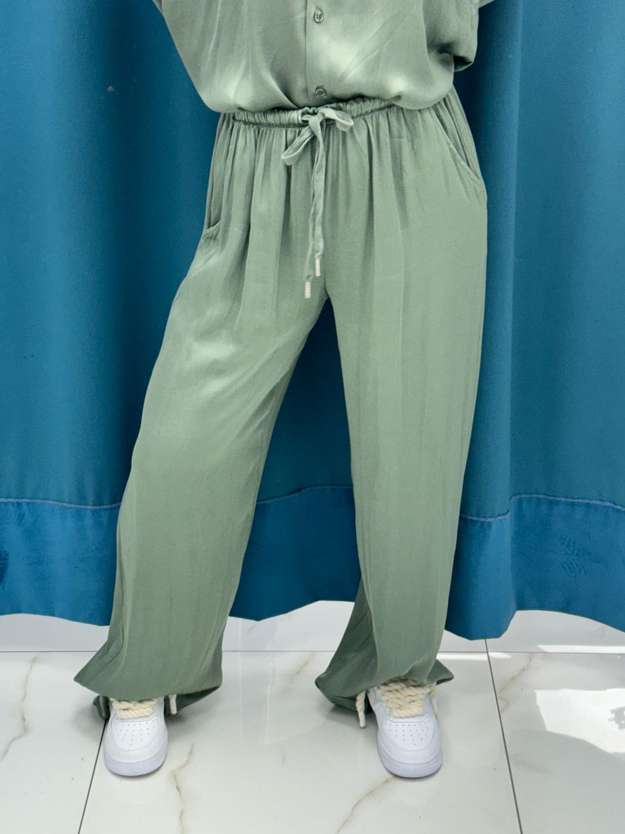 Pantalone palazzo satin 24205
