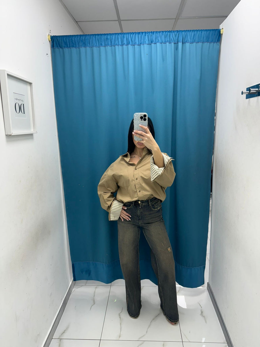 Giacca oversize beige Lumina 24091