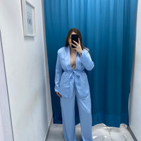 Tailleur satin giacca e pantalone GC32