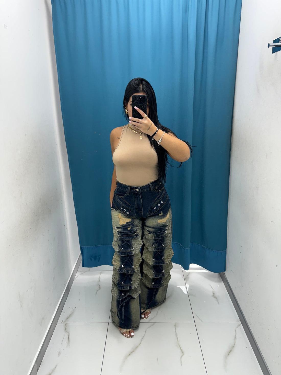 Jeans Wide Leg con Frange-22101