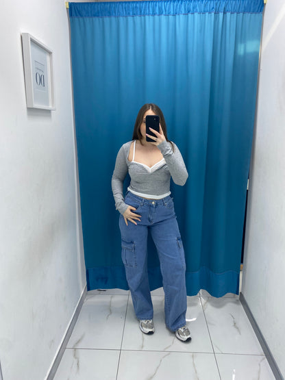 Jeans cargo denim 168