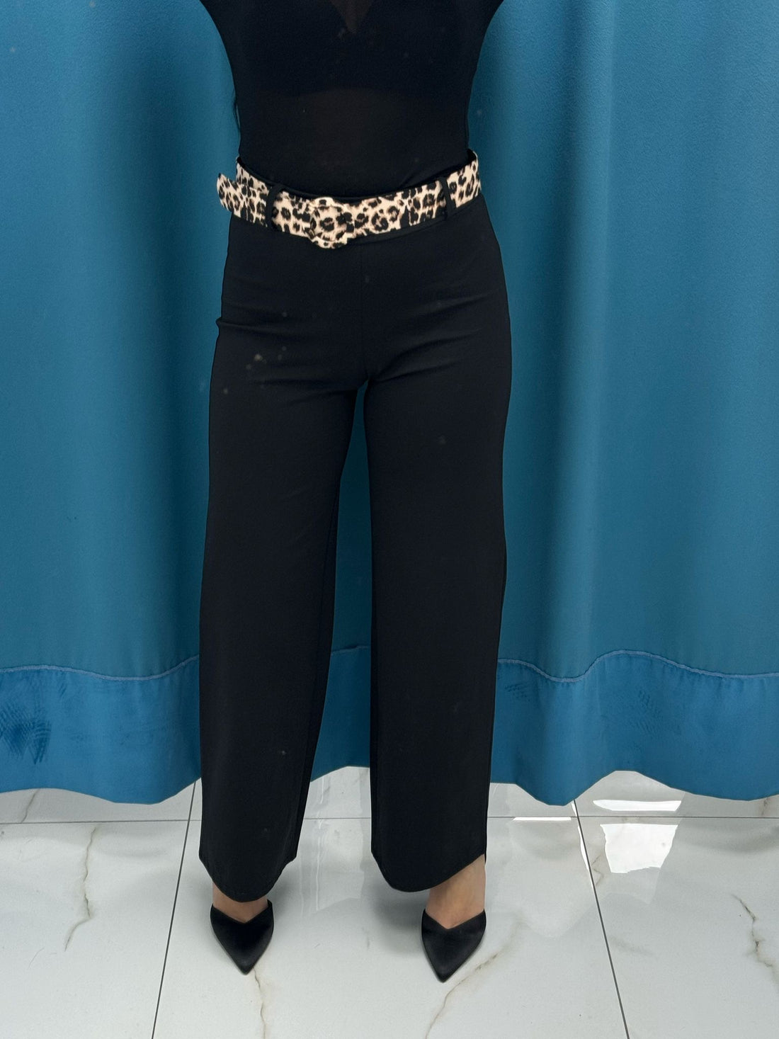 Pantalone a palazzo con cintura 5386