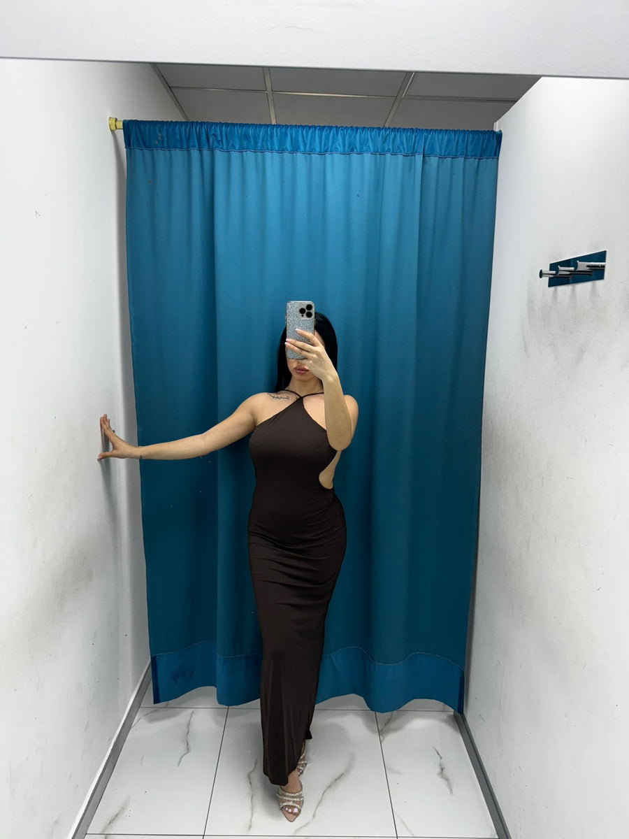 Vestito lungo con scollo sul retro 13659