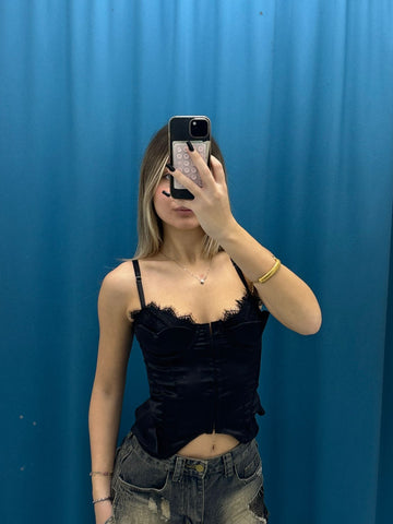Corsetto Satin Noir 2815