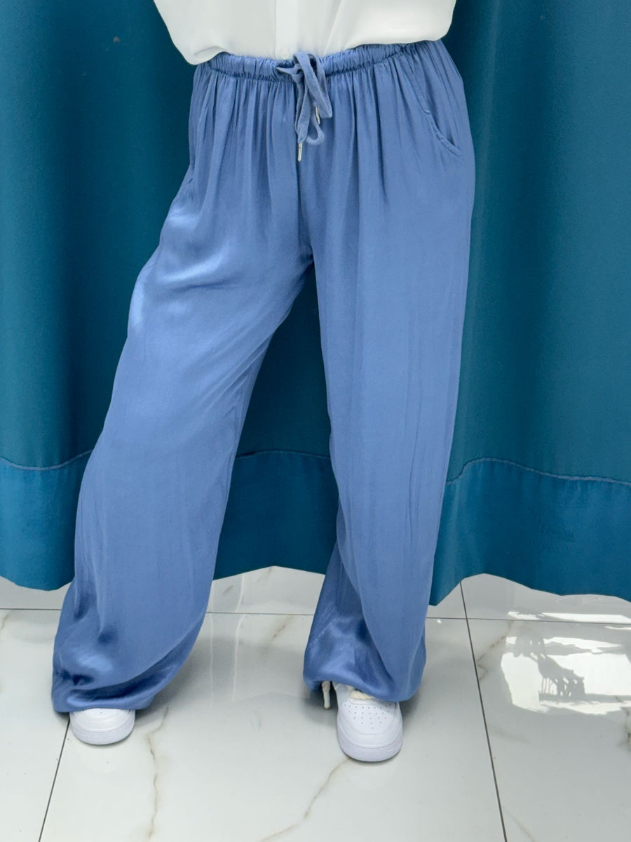 Pantalone palazzo satin 24205