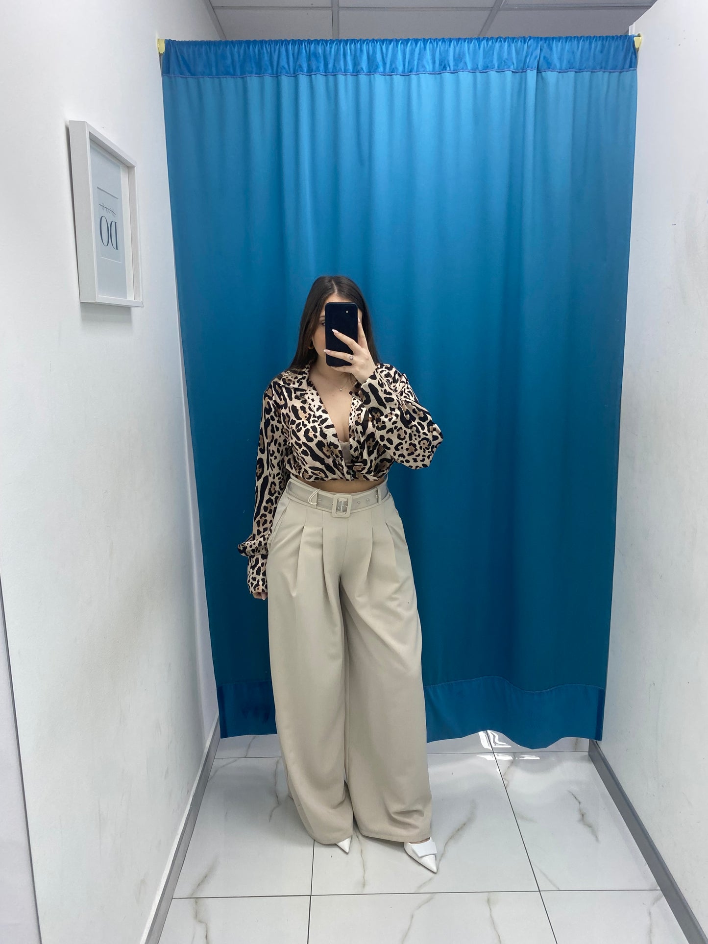 Pantalone wide leg con cintura 18065