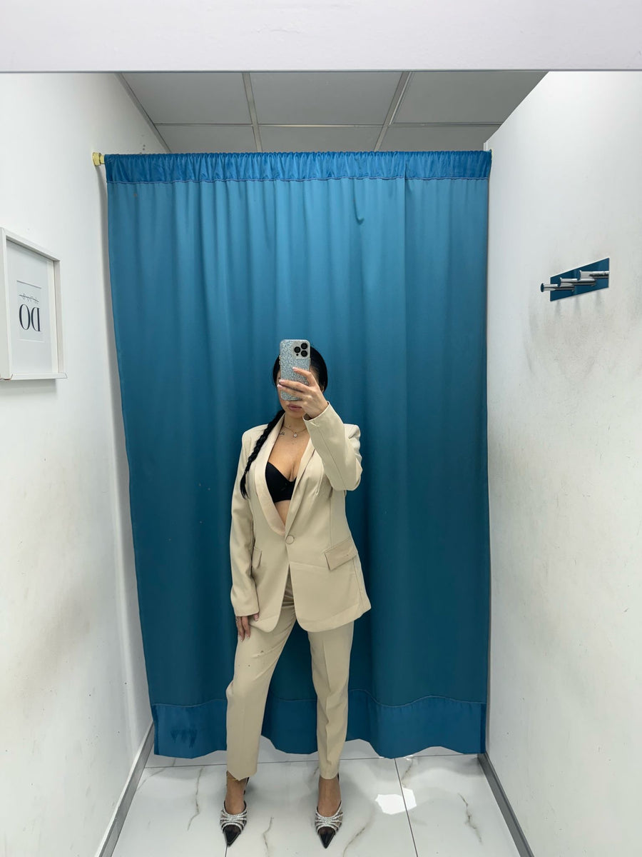 Tailleur giacca e pantalone beige 85613